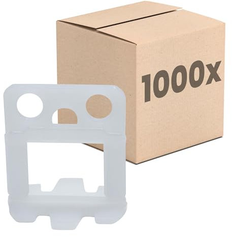 Dalsys Fliesen Nivelliersystem 1mm 1000 Laschen, Verlegehilfe Set, Fliesenleger Werkzeug