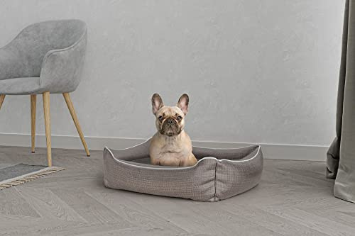 Italian Bed Linen Cama para Mascotas Dandy, Perros y Gatos, Marrón, 62 x 50 x h17 cm
