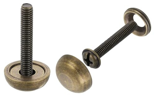 QUARKZMAN 8Pcs Vis Décoratives en Laiton avec Capuchons, 15 mm de Vis pour Miroir avec Capuchons, Clous de Fixation pour Meubles Décoratifs, Couleur Bronze