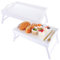 WOPPLXY 2PCS White Bed Tray Breakfast Platters Tray, 41.5x30x20.5CM Bed Table Serving Trays with Folding Legs and Handles, Lap Trays for Eating, Laptop Bed Tray