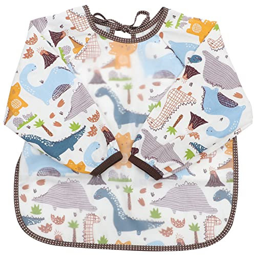TOYANDONA Mit Dinosaurier-muster Wasserdichtes Junge Mädchen-essensschürze Lange Ärmel Für Junge Mädchen Von Jahren Leicht Zu Reinigen Und Schnell Trocknend