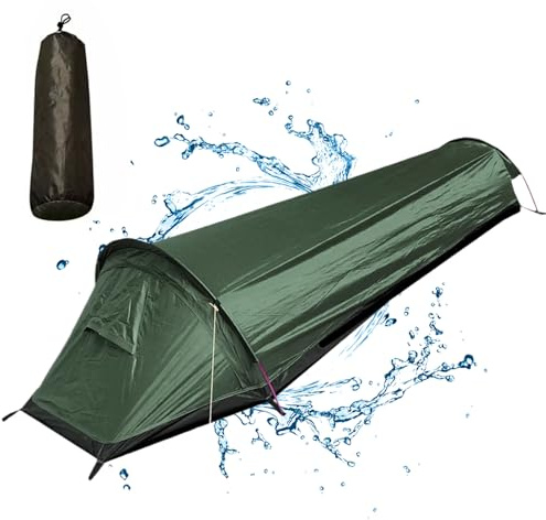 KDAMGOQE 1 Man Tent Waterproof One Man Tent, Ultralight & Waterproof 1 Man Tent, Breathable 1 Person Tent with Fine Mesh, Backpacking Tent with Carry Bag for Hiking Mountaineering Fishing Travel