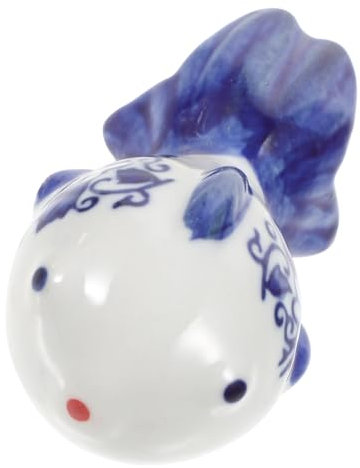 TOPBATHY Floating Ceramic Fish Aquarium Blue and White Porcelain Fish Tank Decorations Realistic Animal Statue Sturdy Ornaments Home Decor