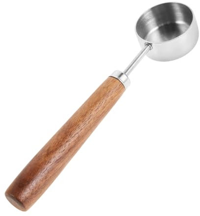 Generico Cucchiaino Per Caffè Espresso in Acciaio Inossidabile, Cucchiaio Da Caffè Da 15 Ml Cucchiaino Da Tè Cucchiaio Per Latte in Polvere Cucchiaio Dosatore Per Zucchero Manico in Legno