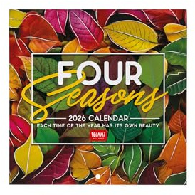 Legami - Calendrier Mural 2026, 4 Seasons, Petit Calendrier Mural, 12 Mois et Planificateur D'année, En 6 Langues, Espace pour Notes, Signes du Zodiaque, Jours Fériés Internationaux, 18 X 18 Cm