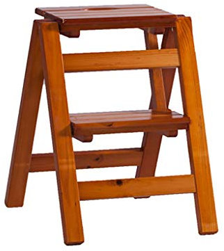 Step Stool Folding Ladder Solid Wood Flower Stand Shelf Household Ladder Multifunction Ascend Ladder Plant Stand