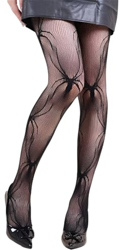 NOPKESV Collant Halloween (1 Paire), Motif Araignée, Collant Fantaisie Femme, Cosplay, Convient Aux FêTes CostuméEs Et Aux Costumes De Vacances