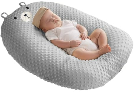 iuscacey Almohada antirreflujo para bebé - Inclinación de 15° para aliviar el reflujo ácido y Las regurgitaciones - Tumbona para recién Nacidos - Tejido Suave con Lunares 3D, Lavable a máquina,B
