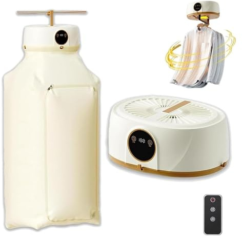 Plancha de vapor vertical automática y secadora portátil: sistema inalámbrico for el cuidado de la ropa con percha inflable