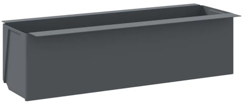 Mokuyary Scatole da fiori per pallet Euro 12 pezzi, grigio, 36 x 13,5 x 9,5 cm, in PP fioriera da giardino, vassoio per piante grasse, terrazza, patio e balcone