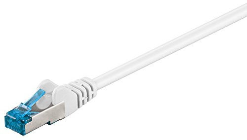 Goobay 92714 CAT 6a PatchKabel, EthernetKabel, doppelt geschirmt, S-FTP bis 10000 Mbits, 500 Mhz, halogenfrei Kupfer Kabel, RJ-45 Stecker, vergoldete Kontakte, 7,5m, Weiß