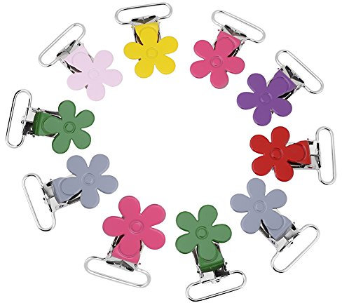 Garosa Schnuller Hosenträgerclips, 10 Stück, Mini Pflaumenform, 25 mm Ringinnendurchmesser