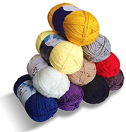 Maxee 500g(50gx10) Handstrickgarn Multicolor, Acryl Garn zum Stricken, Weicher Wolle zum Häkeln und Kunsthandwerk, Hand Knitting Garn zum Häkeln, Schals für Strickanfänger, Erfahrene Stricker