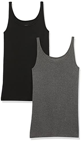 Amazon Essentials dam 2-pack Thin Strap Tank Skjorta (2-pack)