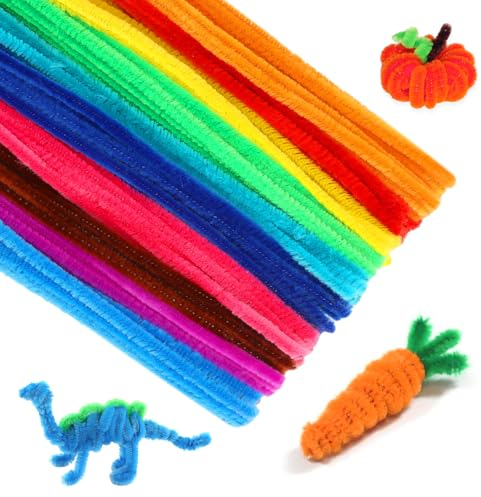 KINGLAKE Pfeifenputzer 100 Stück, Pfeiffenputzerdraht Bunt, 30CM Pfeiffenputzerdraht Biegbar, Pfeifenreiniger Zum Basteln, Dekorieren, Weihnachten