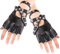 Chyuxinda Punk Nieten Handschuhe PU Leder Fingerlose Gotik Handschuhe für Erwachsene Hip Hop Halloween Cosplay Karneval Kostüm