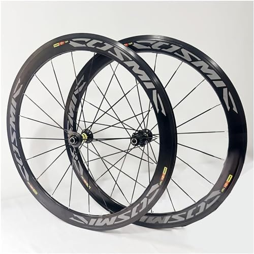 KUNYOS Road Bike Wheelset 700C*23C-25C-28C 40/50MM Aluminum Alloy C/V Brake Rim Quick Release 20H Hub for 7 8 9 10 11 Speed Wheelset,Black,40MM