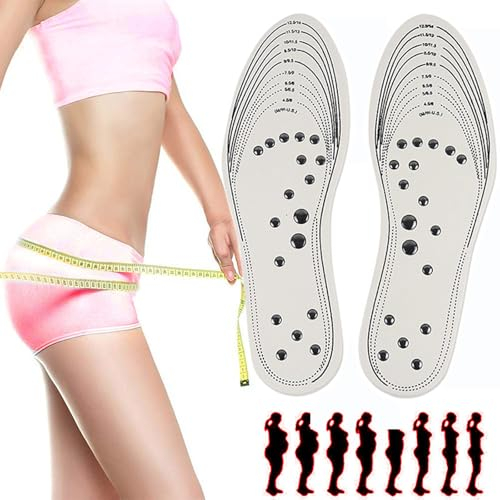 2 par magnetiska sulor Massage innersula Magnetisk zonterapi Akupressur Effekt Främja cirkulationströtthet Lindra hälsa Terapi Massage innersulor Skoinlägg Kuddar,White