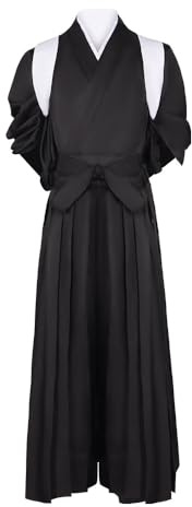 COSDREAMER Costume da uomo kimono giapponese da samurai, uniforme Hakama, tradizionale, Aikido, Kendo, arti marziali, costume anime (bianco, L)