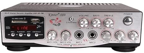 Hi-Fi Amplifier，Audio Amplifier 2 * 60W FM Radio Mp3 Player Audio Bluetooth-Compatible Power Amplifier Stereo Equalizer HiFi Karaoke Digital Mp3 Decoder Music AMP(230v)