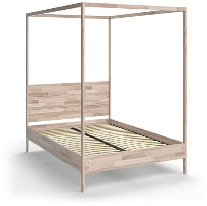 VitaliSpa Himmelbett Lotti, Doppelbett, Naturholz, 140x200