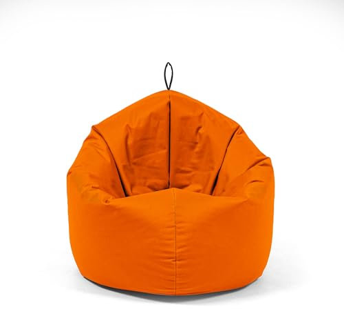 Nadimaideal Sitzsack 2 in1 Funktionen für Kinder, Teenager & Erwachsene | Indoor & Outdoor | Gaming Sitzsack -Komfortabler Beanbag | Füllung EPS Perlen (Orange, L -Durchmesser: 125 cm)