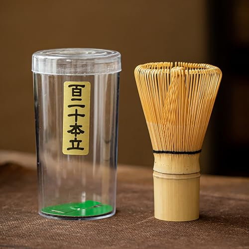 Miaoyak Frusta da cerimonia del tè cinese con scatola, set di frusta in bambù Matcha, accessori in bambù per la preparazione della polvere di tè