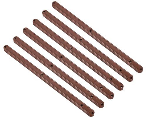 QUARKZMAN Guías para Cajones, 6 Piezas 300mm - Raíles de Plástico para Cajones, Guías Ranuradas Montadas en el Lateral para Cajones de Armarios Mesitas de Noche Cómodas (Marrón)
