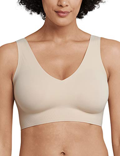 Schiesser Damen nahtloses Bustier mit herausnehmbaren Pads - Invisible Soft, Sand_170364, 46