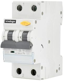 Schelinger Disjoncteur différentiel 2P - 16A - 30mA - Type AC Protection contre les surintensités