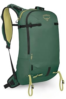 Osprey Firn 18L Ski and Snowboard Backpack, Green M-L | ski backpack, snowboard pack, winter hydration, backcountry gear, ski carry, snow travel, snowboard carry, winter travel