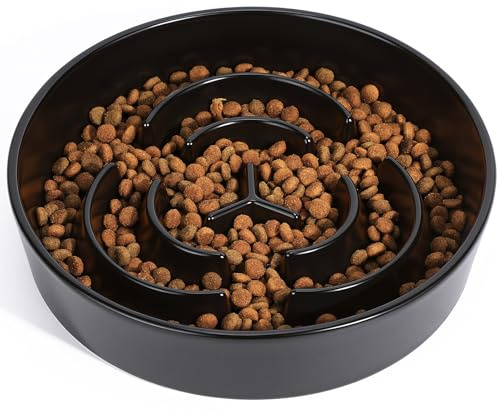 PETTOM Antischlingnapf Hunde Keramik, Anti Schling Napf Hund Ø 21cm, Schlingnapf Hunde Groß Nassfutter, Slow Feeder Hundenapf für Große und Kleine Hund