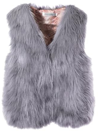 Générique Manteau Fourrure Femme Sans Manches Gilet Fausse Fourrure Courte en Doux élégant Veste Polaire Hiver Manteau Laine Fluffy Couleur Unie Blouson Confortable Gilet Chaud Femme