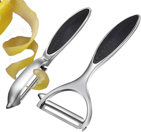Pelador De Patatas - 2 Piezas de Utensilios para Cocina en Acero Inoxidable - Pelador De Alimentos Para Cocina | Para Patata Zanahoria Naranja Pepino