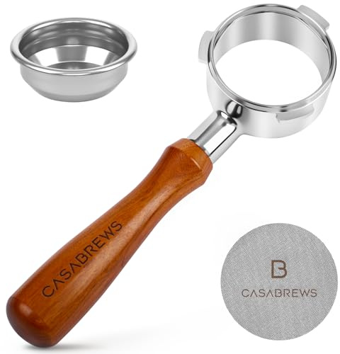 Casabrews 58mm Bottomless Portafilter with 3 Ears, Professional Espresso Portafilter with Filter Basket and Puck Screen, Compatible with CASABREWS Ultra, 5700 Series, 4700Gense and Neutron Pro