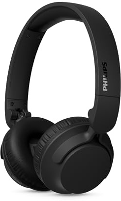 PHILIPS TAH4000 On-Ear Wireless-Kopfhörer, 70 h Wiedergabedauer, Dynamischer Bass, 32-mm-Treiber, Bluetooth 6.0 Multipoint, Fast Pair, Austauschbare Polster & Batterie, Leichtes faltbares Design