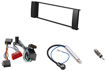 Audioproject A216 - Autoradio Einbau-Set für Audi A3 8L - A6 C5 4B - Radioblende Radioadapter 2 x Antennenadapter DIN ISO Einbaurahmen schwarz