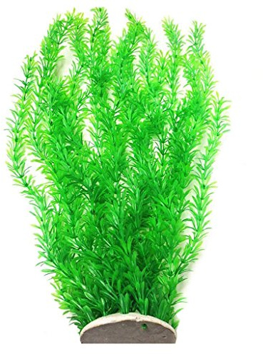unootel Grass Cluster Aquarium Décor Plastic Plants Extra Large 23 Inches Tall, Green