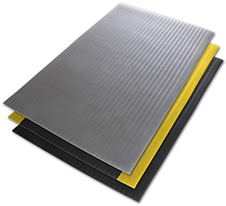 Floordirekt Tapis anti-fatigue Softer-Work-Mat 60 x 400 cm, Gris - Tapis de travail ergonomique - Surface nervurée, antidérapante et amortissante