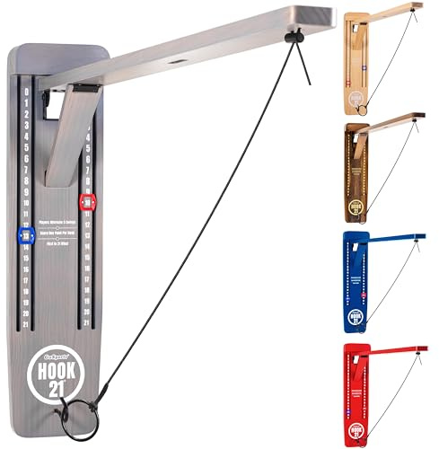 GoSports Hook 21 Wall Mounted Ring Swing Game with Foldable Arm - Play Indoors or Outdoors