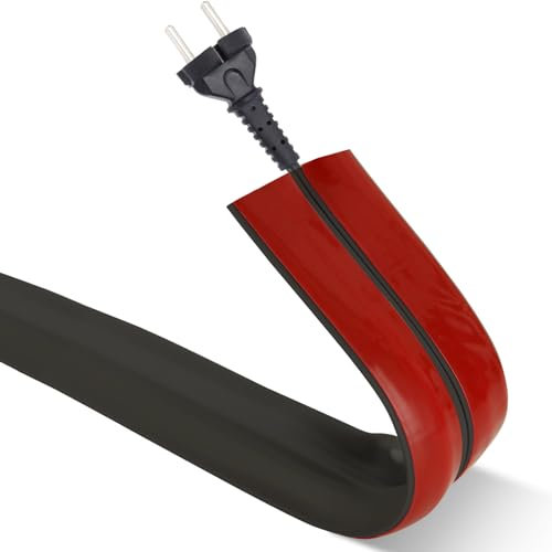 AKOLAFE 3M Cable Protector Floor, Outdoor Cable Cover Black Rubber Wire Protector Waterproof Animal Proof Wire Covers with 3 Cord Channels for Garages, Offices, Retail, Gyms, Factories Protection