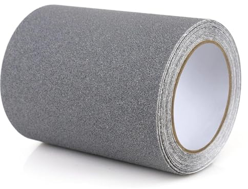 Halkfri tejp, 15 cm halkfria remsor, grå halkfria självhäftande remsor för stegar, trapppall och trappor och hjälp vid självhäftande byte av husdjurspikar