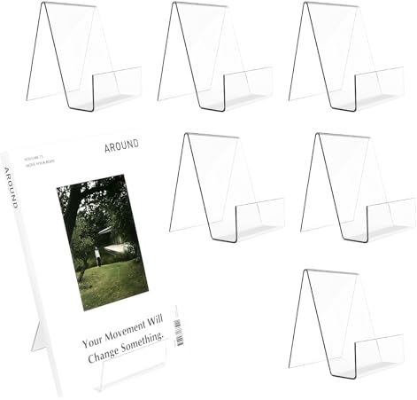 Collazoey 7 Pezzi Espositore Libri, Supporto per Libri Acrilico Trasparente, Leggio per Libri, Tavolo Porta Libri per Foto Ufficio Scuola Biblioteca - 10,5 x 9 x 7,5CM