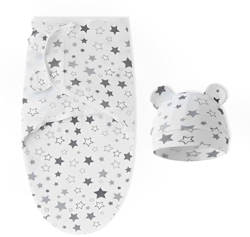 YNYCIPZ Baby Pucktücher，Baby-Puckmütze-Set, Baby-Puckdecke, Pucktuch, Neugeborenen-Puckdecke, verstellbarer weicher Schlafsack (2 Stück)