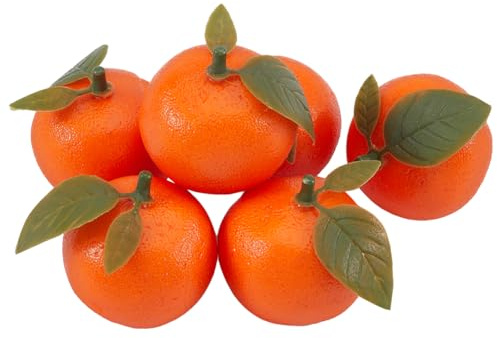 CREATCABIN 6 pz. Arancia Artificiale Arance Finte Simulazione Realistica Mini Arance Tavolo Cucina Decorativo Schiuma Lime Mandarino Agrumi Modello Oggetti Scena Frutta Finta Esposizione 4.5x4.5cm