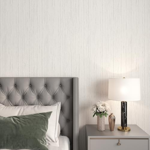 Livelynine Carta da Parati Effetto Tessuto Beige Carta Adesiva per Pareti Camera da Letto Effetto Lino 40CMx10M Rivestimento Adesivo per Mobili Cucina Bagno Pellicola Mobili Adesiva Cassetti Chiaro