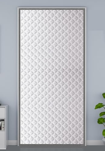 Cozomiz Isolamento Termico Tenda Cerniera Per Porte Thermo Per Camera Climatizzata Isolamento Acustico 110x230cm Argento