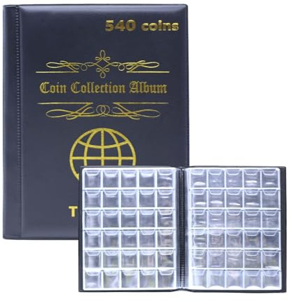 540 Pochette Collection de pièces,collection de pièces de monnaie,Collection Pièces de Monnaie,rangement pièces de collection,Album de Collection de pièces,Pour collection de pièces (noir)