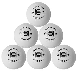Skyhi Wind Cricket Balls - Soft Practice Training Wind Cricket Balls for Indoor & Outdoor - Soft Practice Training Cricket Ball for Cricket Coaching Bowling Pack of 6 (White)
