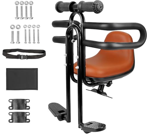 ZUKKA Asiento de bicicleta infantil – Soporte frontal, asiento delantero para niños con mango de barandilla, asiento de bicicleta para niños para bicicleta de adultos, asiento de bicicleta para bebé